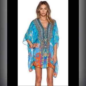 Camilla Short Lace Up Kaftan in "Take My Hand". One Size